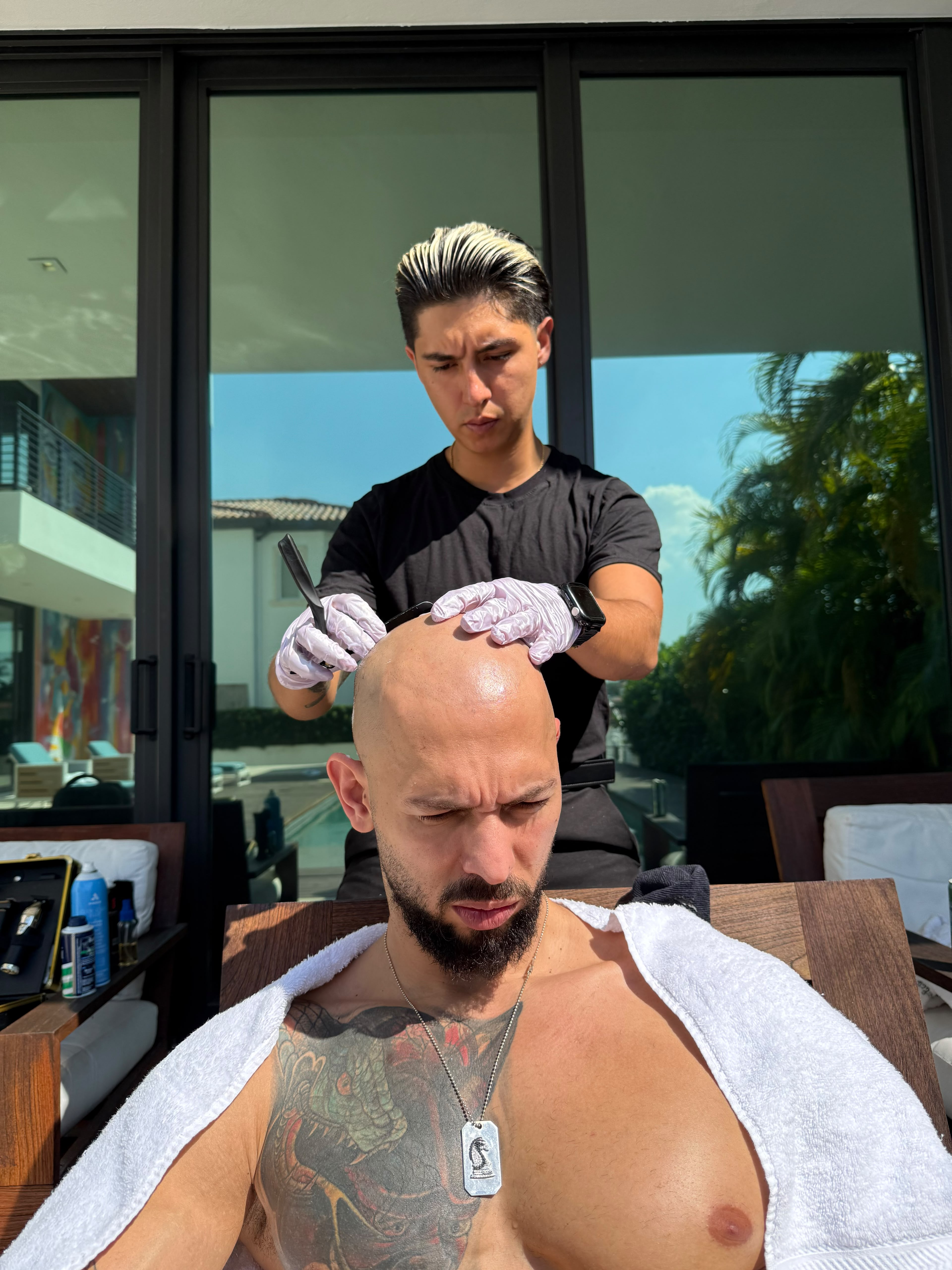Nico at work at a private Miami villa